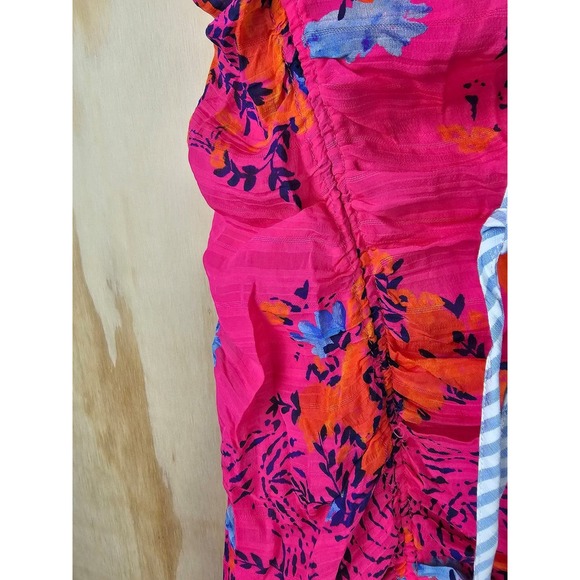 TANYA TAYLOR Virginia Ruched Silk Off the Shoulder Dress Midi‎ - Picture 6 of 12